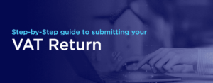 a person typing on a laptop Vat return outbooks