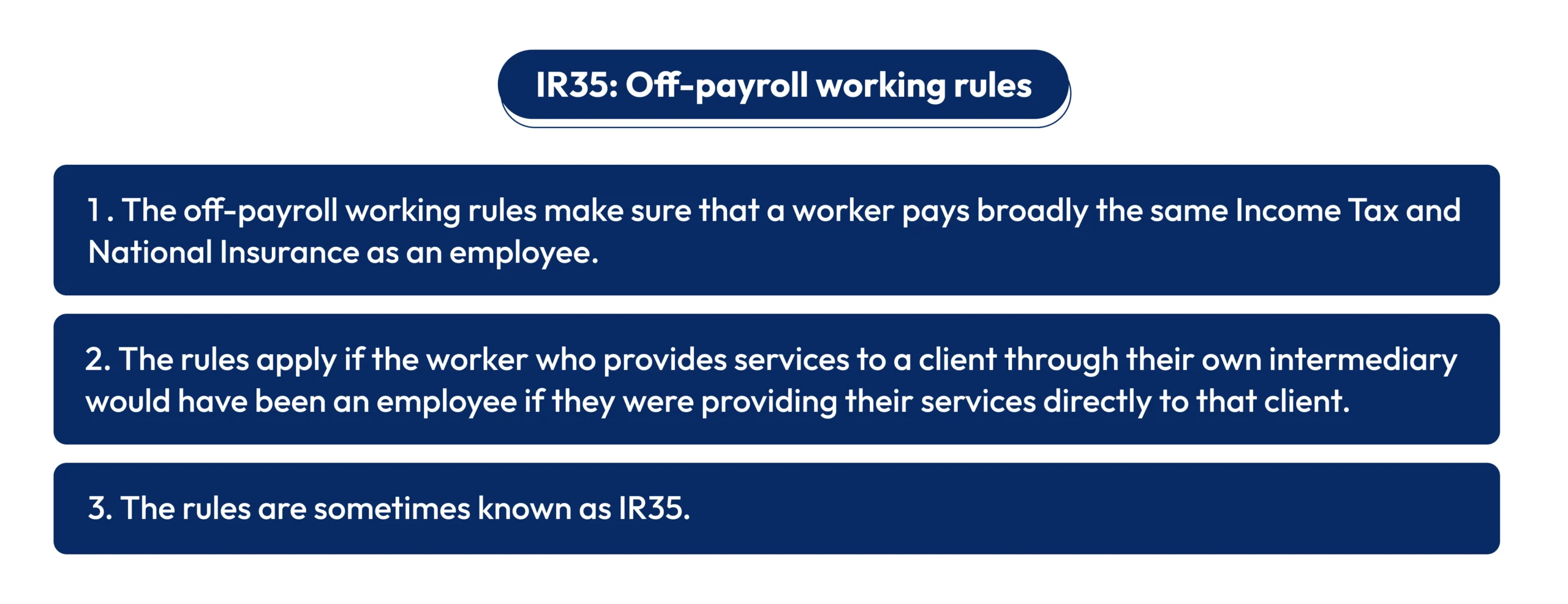 IR35 off-payroll working rules in the UK explaining tax treatment and contractor status