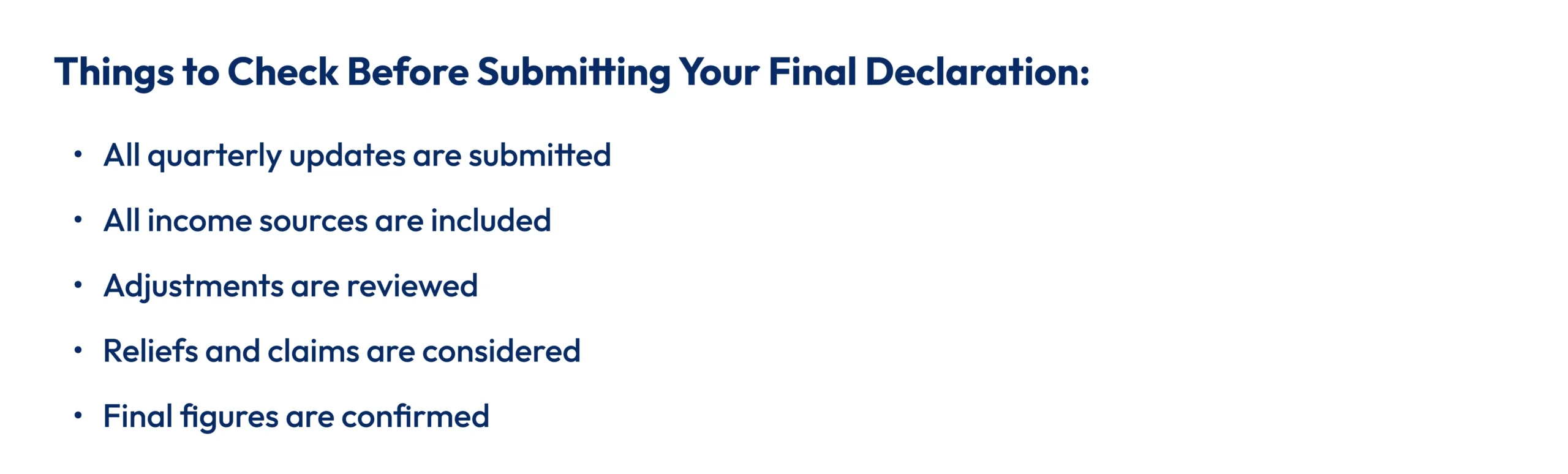 MTD for Income Tax final declaration checklist for UK sole traders and landlords